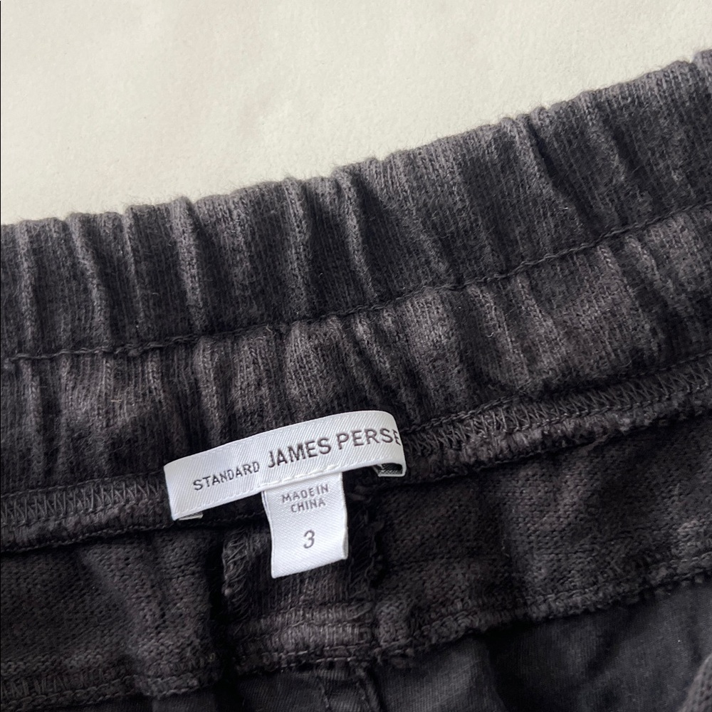 James Perse Mixed Media Casual Pull On Jogger Style Pant in Black 3 / Large $265 - Picture 9 of 10